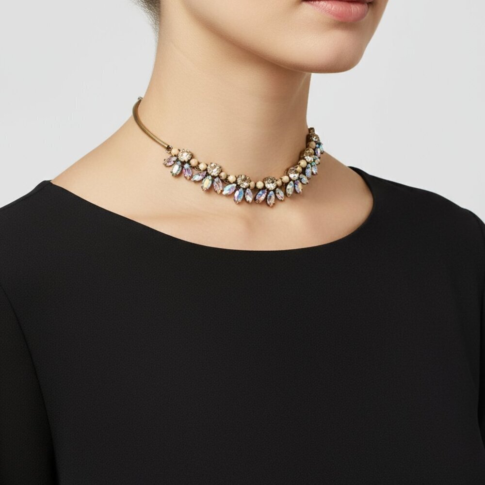 Aurora Borealis J.Crew Crystal Statement Collar Necklace - Picture 6 of 6